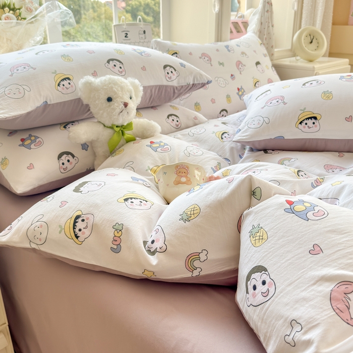 91家纺网 家纺一手货源 找家纺 诗黛尔 2026新款学生季仙女小花卉植物卡通云朵棉四件套三件套（二） 萌系妙妙屋