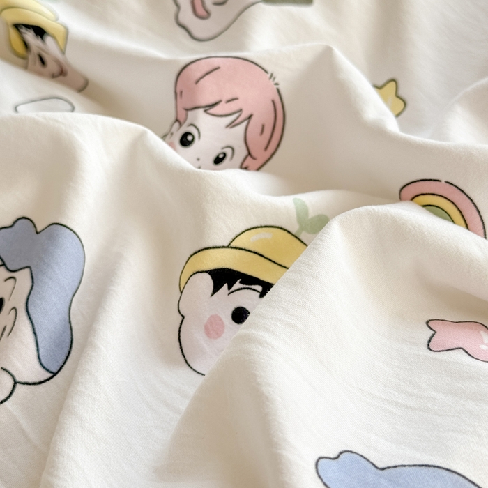 91家纺网 家纺一手货源 找家纺 诗黛尔 2026新款学生季仙女小花卉植物卡通云朵棉四件套三件套（二） 萌系妙妙屋