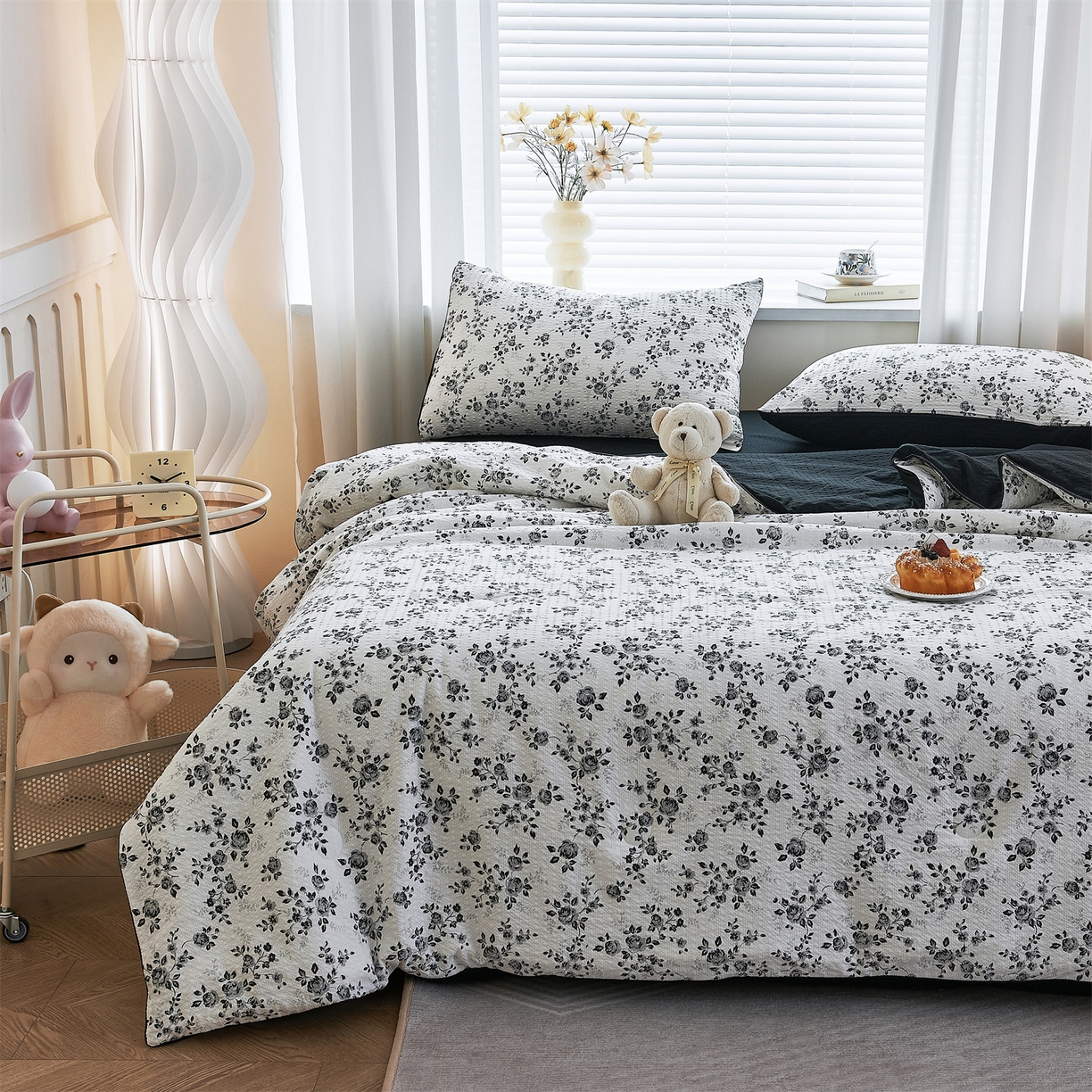 91家纺网 家纺一手货源 找家纺 铺尚美家纺 2026新款泡芙棉夏被四件套泡芙纱单夏被空调被夏凉被-印花 织闻花香