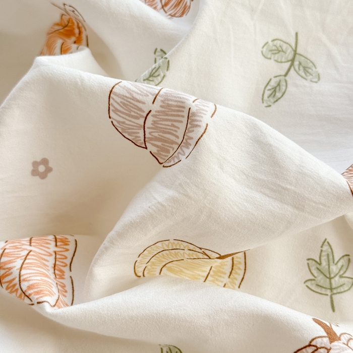 91家纺网 家纺一手货源 找家纺 诗黛尔 2026新款学生季仙女小花卉植物卡通云朵棉四件套三件套（二） 南瓜园