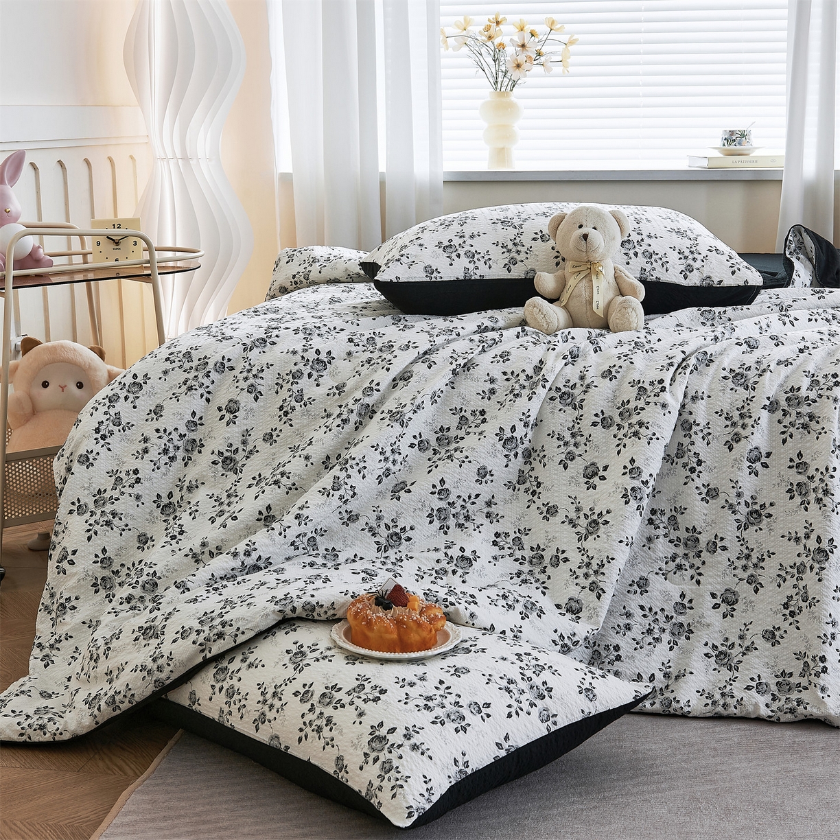 91家纺网 家纺一手货源 找家纺 铺尚美家纺 2026新款泡芙棉夏被四件套泡芙纱单夏被空调被夏凉被-印花 织闻花香