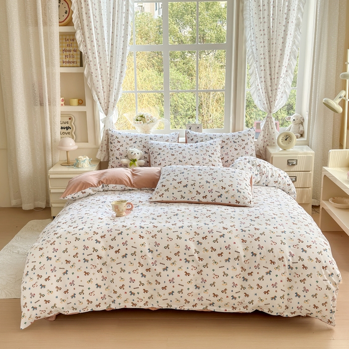 诗黛尔 2026新款学生季仙女小花卉植物卡通云朵棉四件套三件套（二） 骑士马