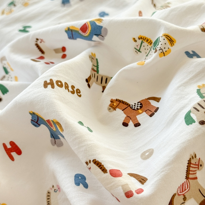 91家纺网 家纺一手货源 找家纺 诗黛尔 2026新款学生季仙女小花卉植物卡通云朵棉四件套三件套（二） 骑士马