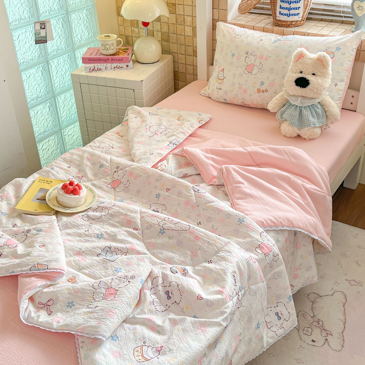 91家纺网 家纺一手货源 找家纺 （总）川悦生活 2026春夏新款双层纱皱皱纱学生床夏被夏凉被空调被三件套