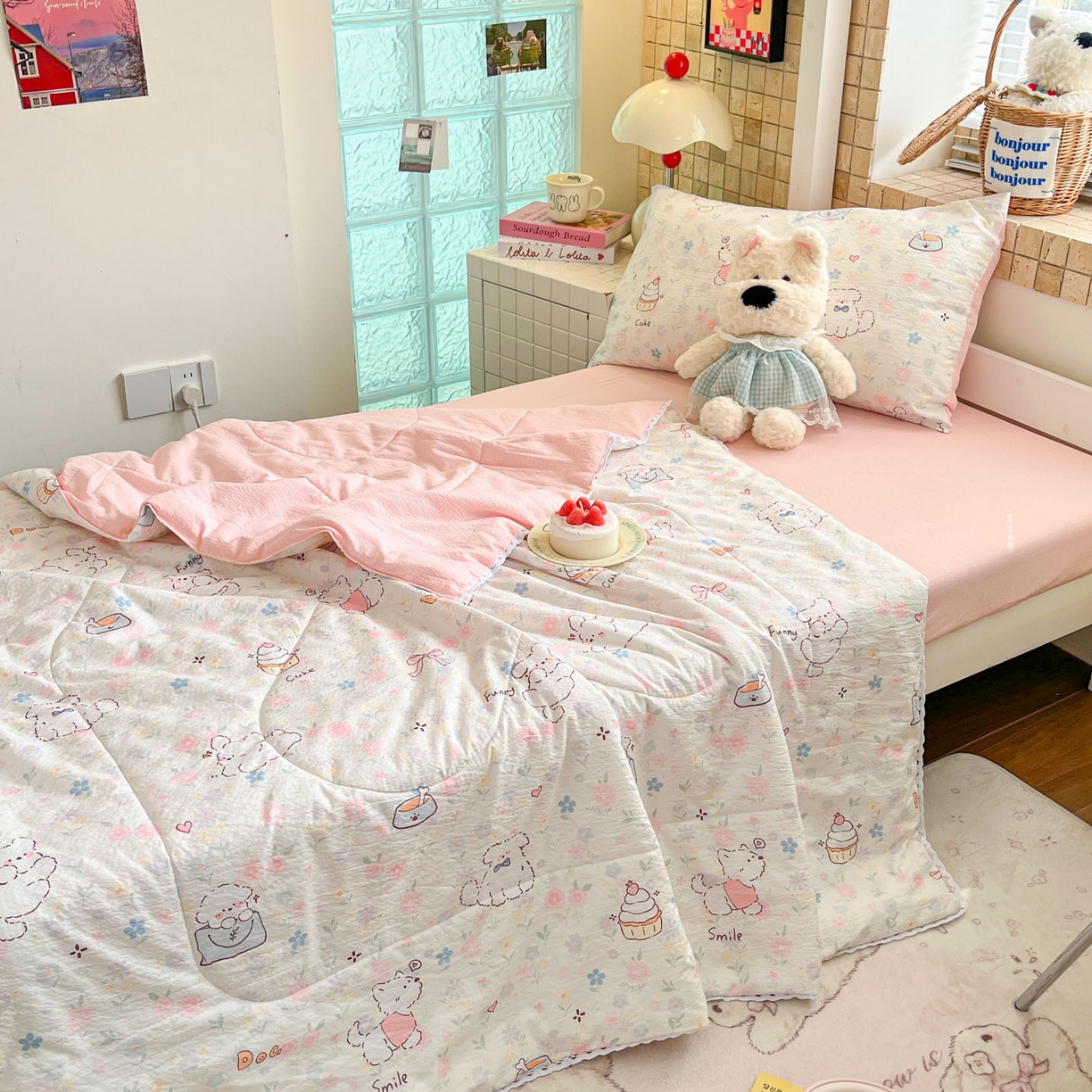 91家纺网 家纺一手货源 找家纺 （总）川悦生活 2026春夏新款双层纱皱皱纱学生床夏被夏凉被空调被三件套