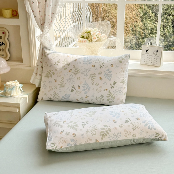 91家纺网 家纺一手货源 找家纺 诗黛尔 2026新款学生季仙女小花卉植物卡通云朵棉四件套三件套（二） 晴翠