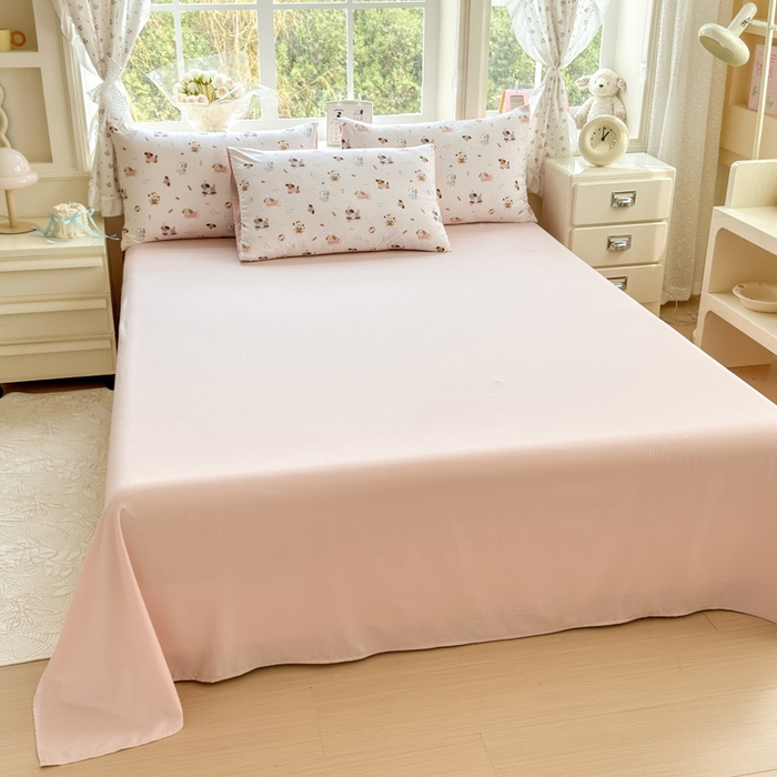 91家纺网 家纺一手货源 找家纺 诗黛尔 2026新款学生季仙女小花卉植物卡通云朵棉四件套三件套（二） 阳光小厨