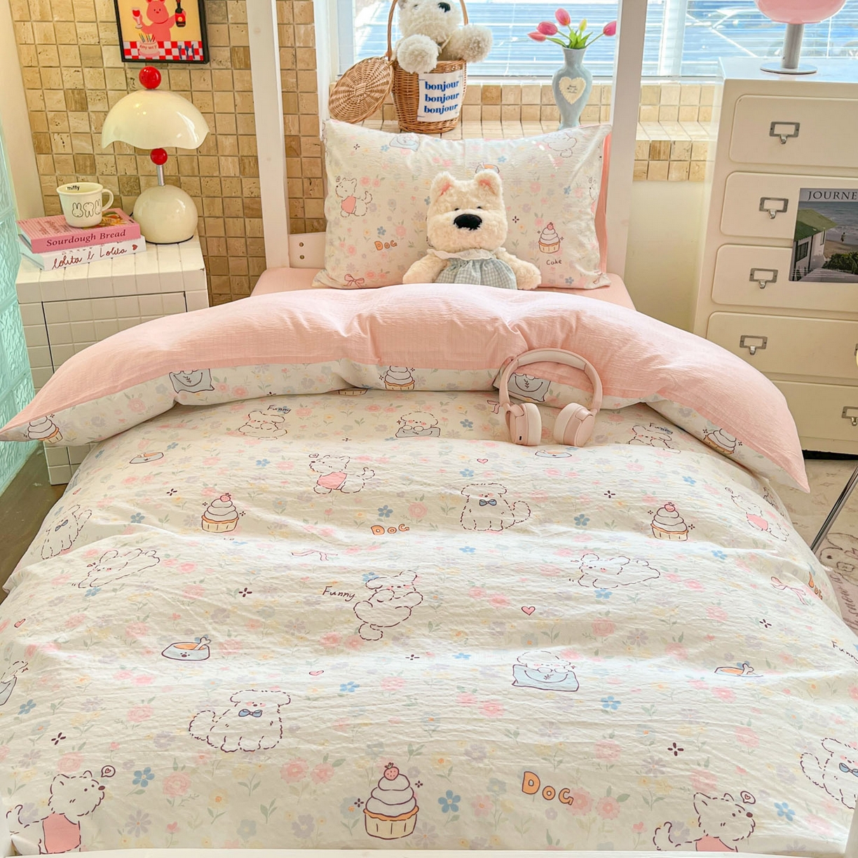 91家纺网 家纺一手货源 找家纺 （总）川悦生活 2026新款双层纱皱皱纱学生床三件套