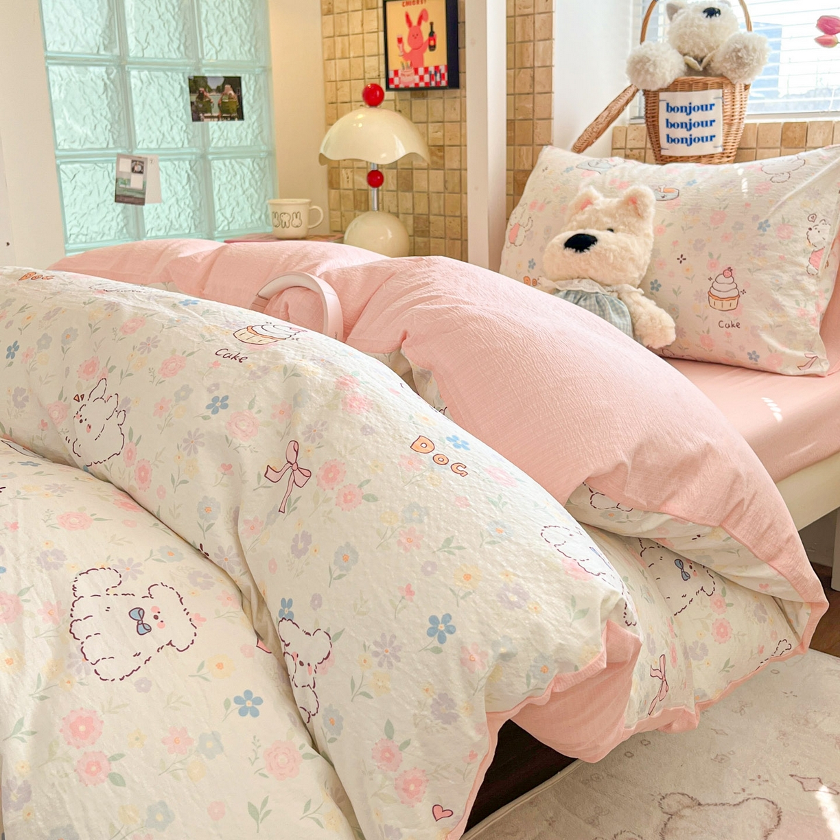 91家纺网 家纺一手货源 找家纺 （总）川悦生活 2026新款双层纱皱皱纱学生床三件套