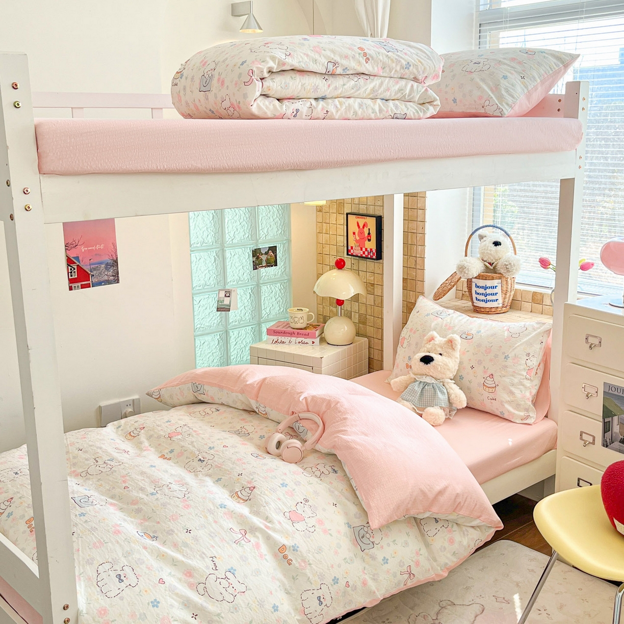 91家纺网 家纺一手货源 找家纺 （总）川悦生活 2026新款双层纱皱皱纱学生床三件套