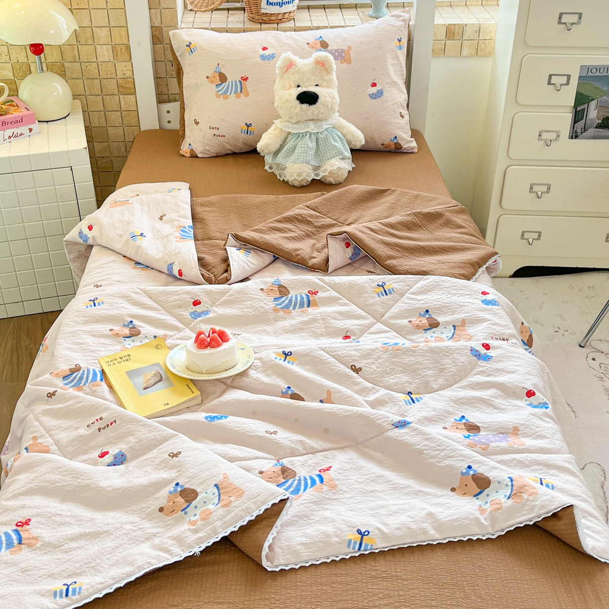 91家纺网 家纺一手货源 找家纺 （总）川悦生活 2026春夏新款双层纱皱皱纱学生床夏被夏凉被空调被三件套