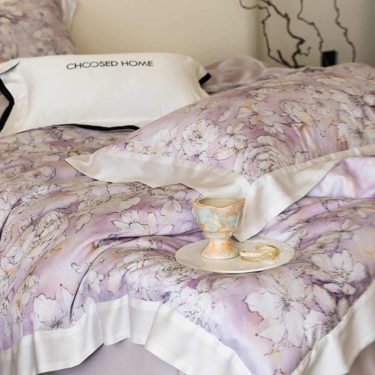 91家纺网 家纺一手货源 找家纺 初拾 2026新款60支兰精天丝数码印花系列四件套 万人迷（会员减20 ，控价：日常 券后不低于398 元）