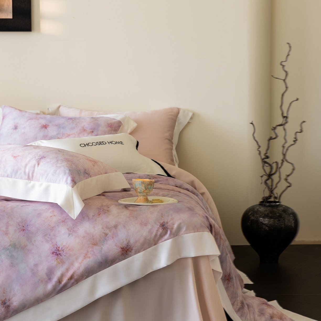 91家纺网 家纺一手货源 找家纺 初拾 2026新款60支兰精天丝数码印花系列四件套 珊瑚海（会员减20 ，控价：日常 券后不低于398 元）