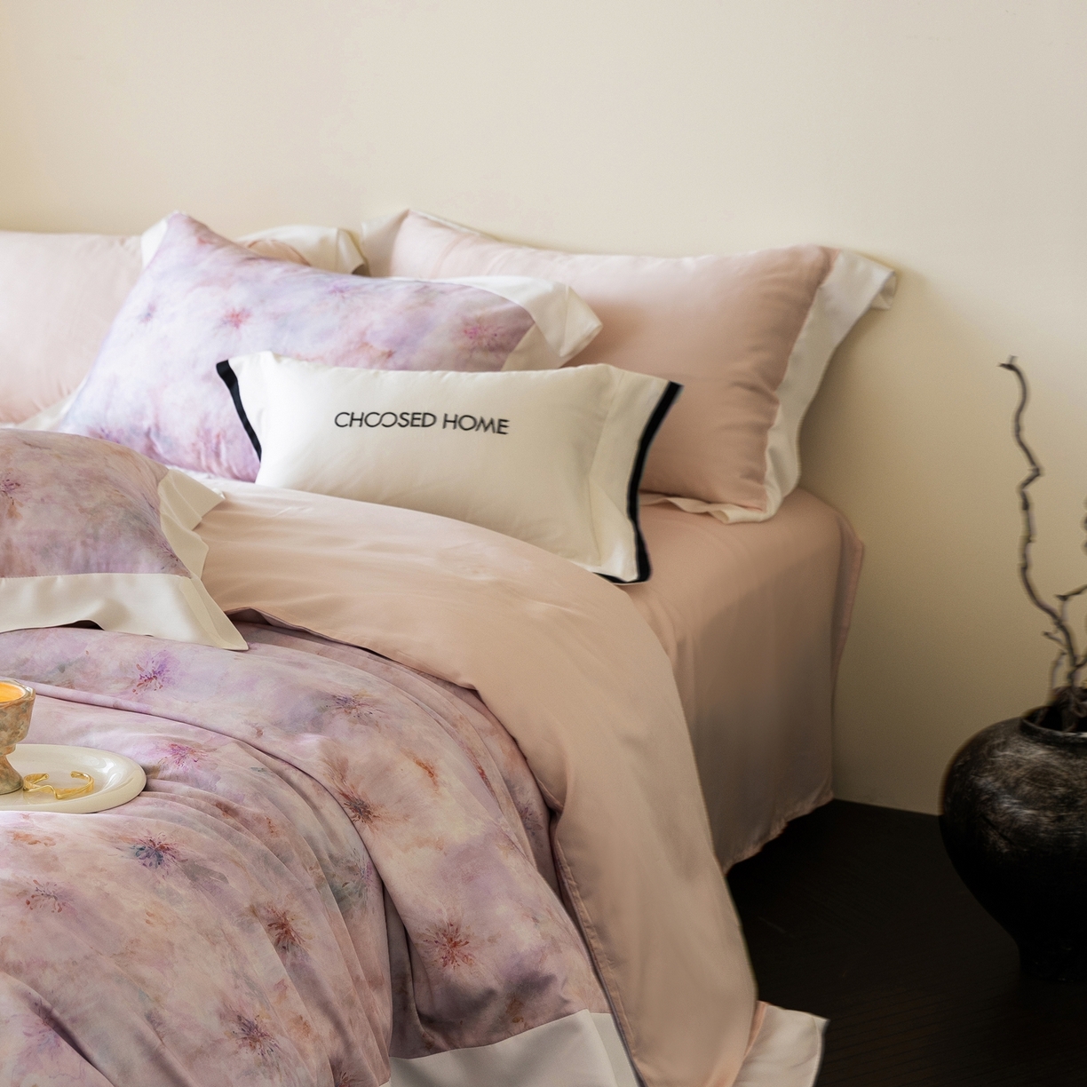 91家纺网 家纺一手货源 找家纺 初拾 2026新款60支兰精天丝数码印花系列四件套 珊瑚海（会员减20 ，控价：日常 券后不低于398 元）