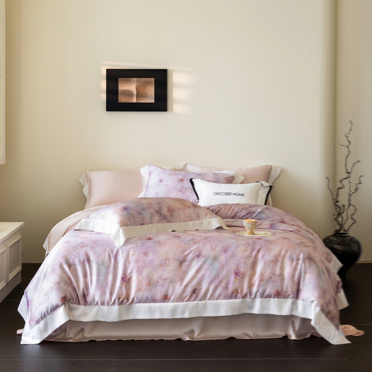 91家纺网 家纺一手货源 找家纺 初拾 2026新款60支兰精天丝数码印花系列四件套 珊瑚海（会员减20 ，控价：日常 券后不低于398 元）