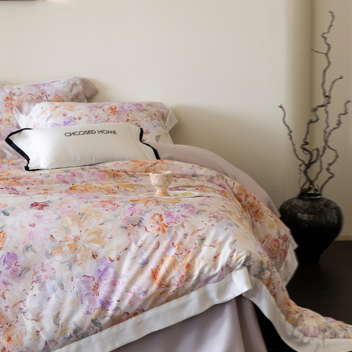 91家纺网 家纺一手货源 找家纺 初拾 2026新款60支兰精天丝数码印花系列四件套 花仙子（会员减20 ，控价：日常 券后不低于398 元）