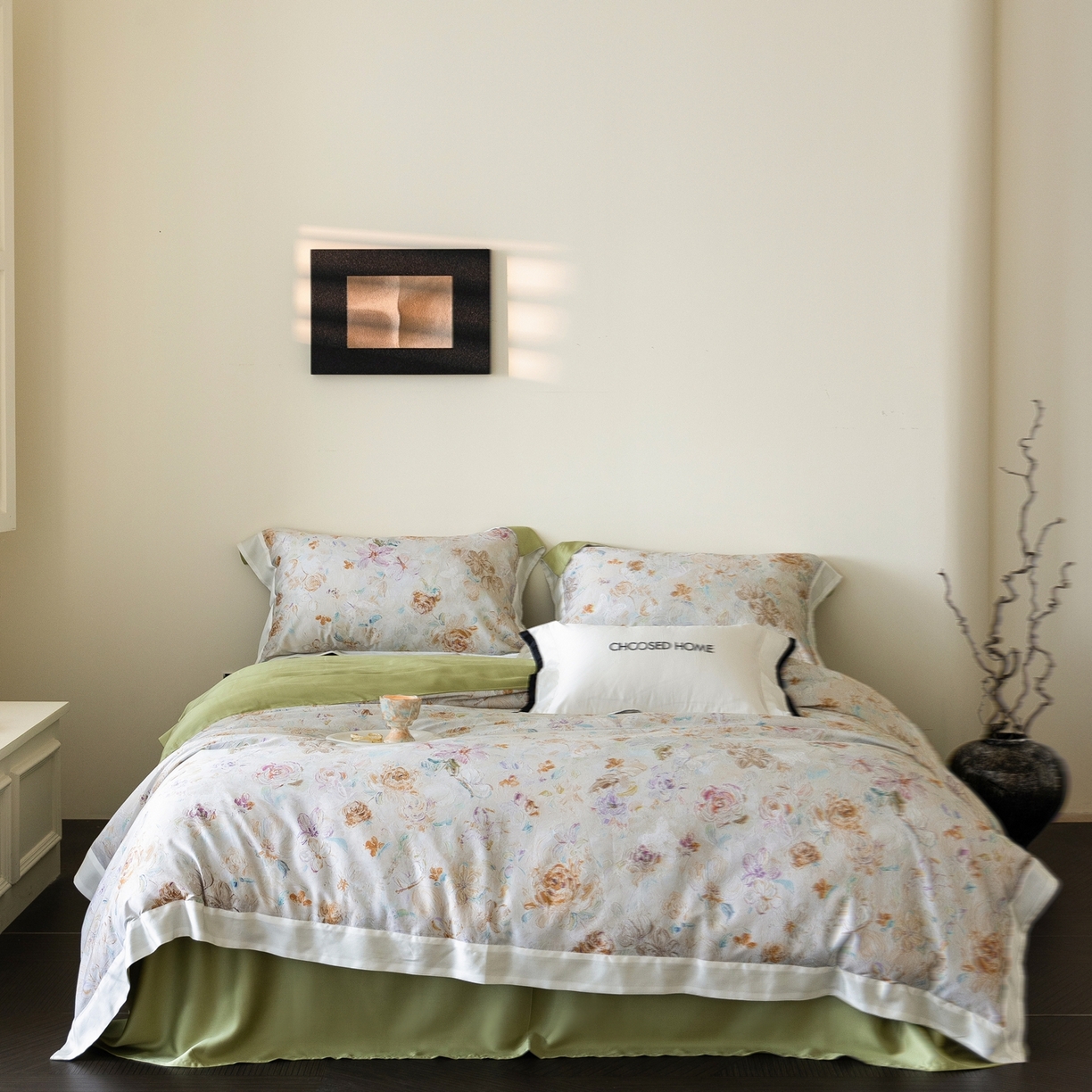 91家纺网 家纺一手货源 找家纺 初拾 2026新款60支兰精天丝数码印花系列四件套 甜岛（会员减20 ，控价：日常 券后不低于398 元）