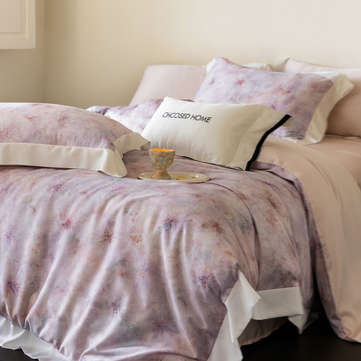 91家纺网 家纺一手货源 找家纺 初拾 2026新款60支兰精天丝数码印花系列四件套 珊瑚海（会员减20 ，控价：日常 券后不低于398 元）