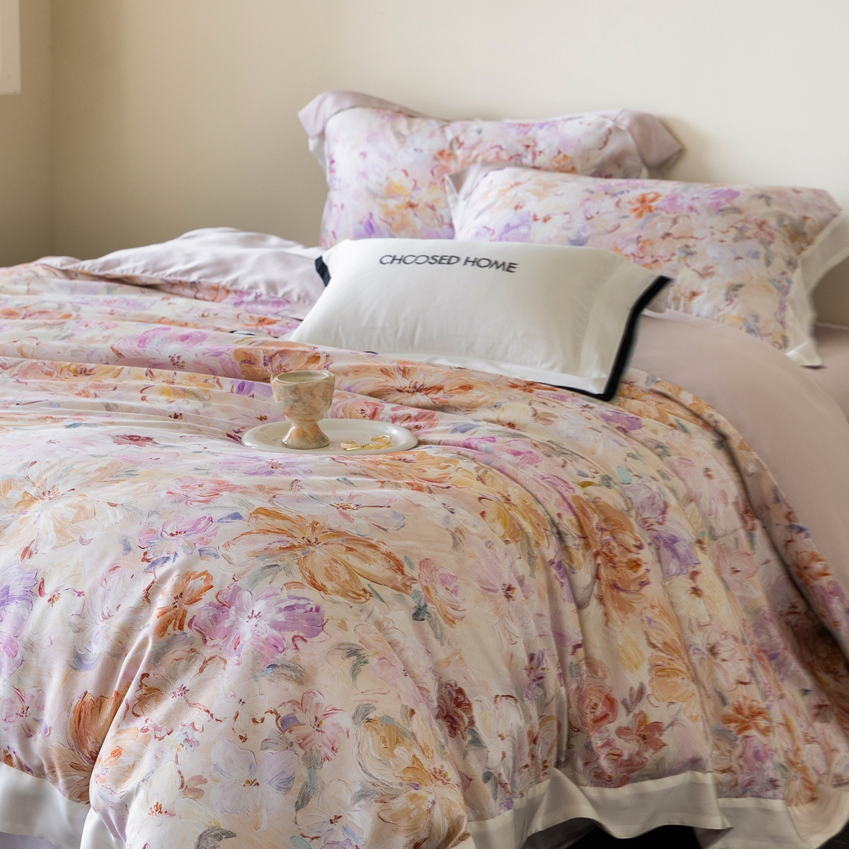 91家纺网 家纺一手货源 找家纺 初拾 2026新款60支兰精天丝数码印花系列四件套 花仙子（会员减20 ，控价：日常 券后不低于398 元）