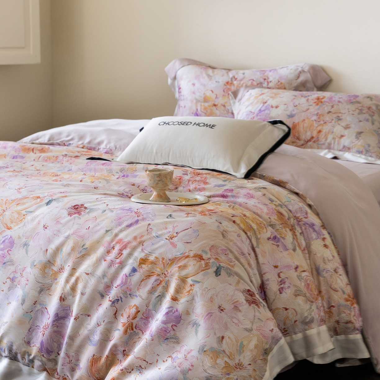 91家纺网 家纺一手货源 找家纺 初拾 2026新款60支兰精天丝数码印花系列四件套 花仙子（会员减20 ，控价：日常 券后不低于398 元）