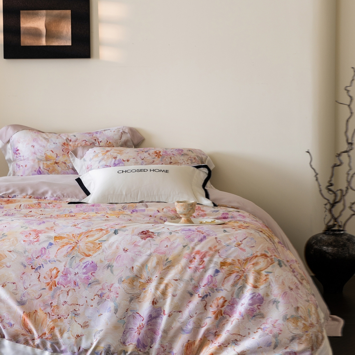 91家纺网 家纺一手货源 找家纺 初拾 2026新款60支兰精天丝数码印花系列四件套 花仙子（会员减20 ，控价：日常 券后不低于398 元）