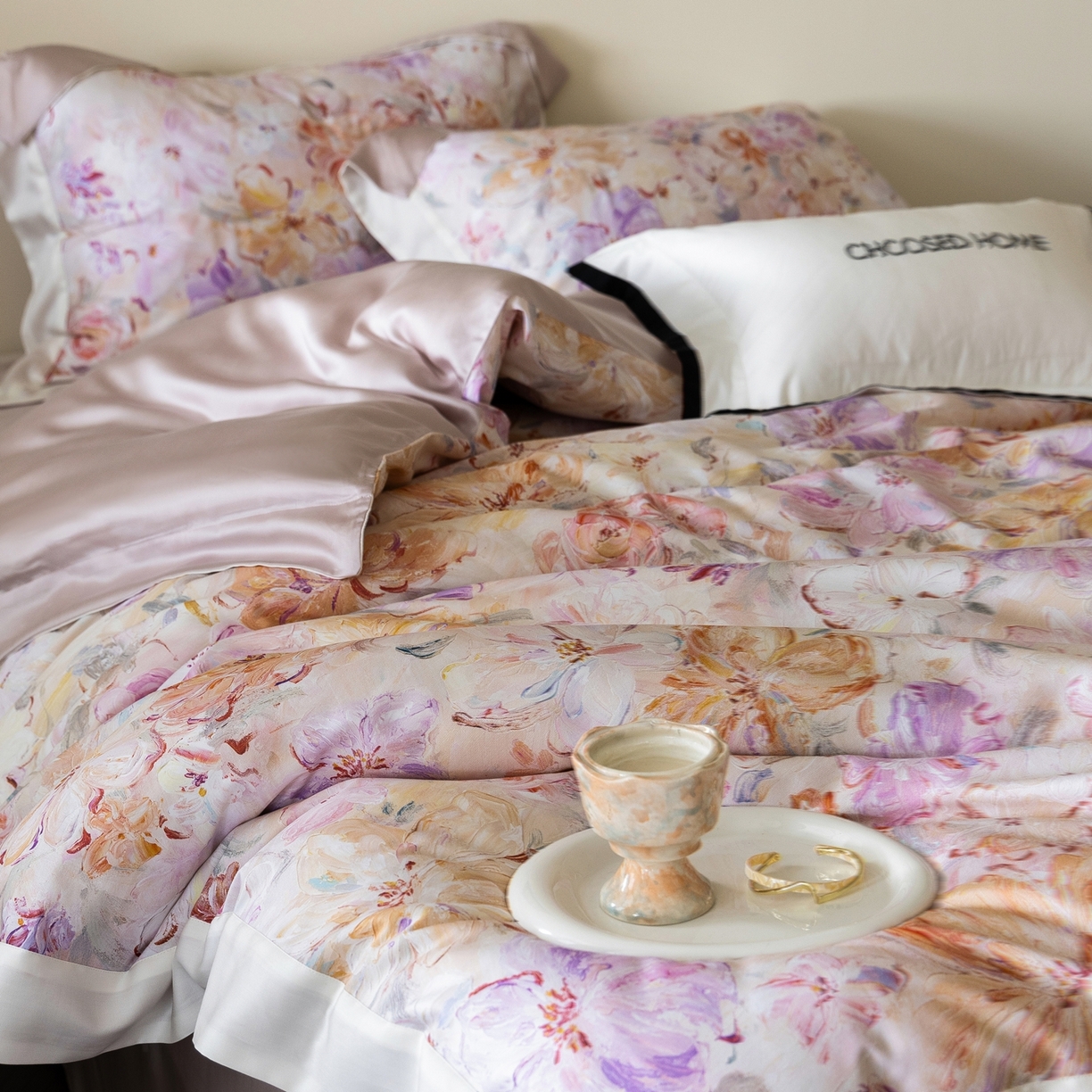 91家纺网 家纺一手货源 找家纺 初拾 2026新款60支兰精天丝数码印花系列四件套 花仙子（会员减20 ，控价：日常 券后不低于398 元）