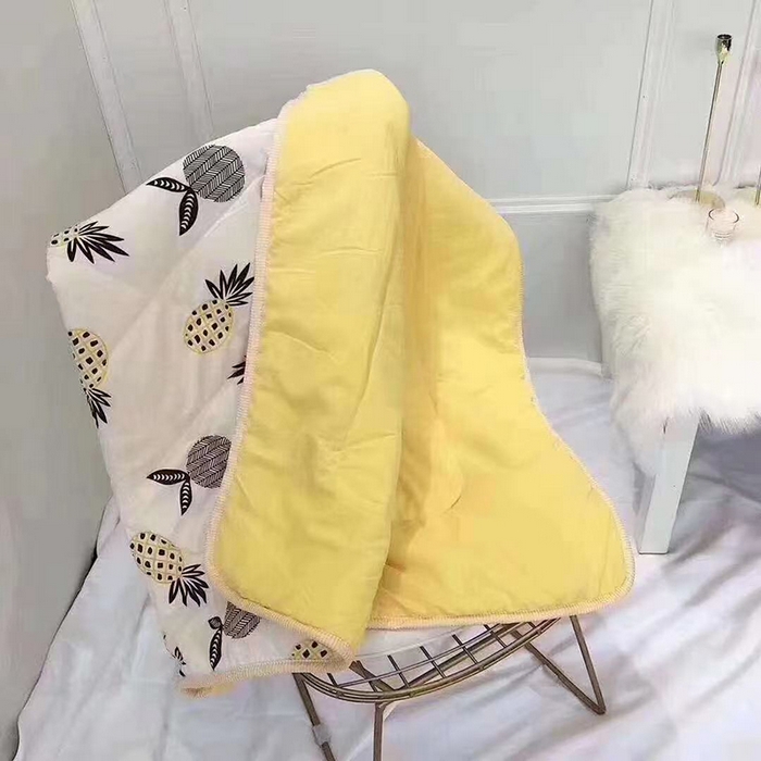 91家纺网 家纺一手货源 找家纺 才森家纺 2026新款亲肤卡通儿童夏被儿童被礼品被赠品直播间热款夏凉被小被子 菠萝