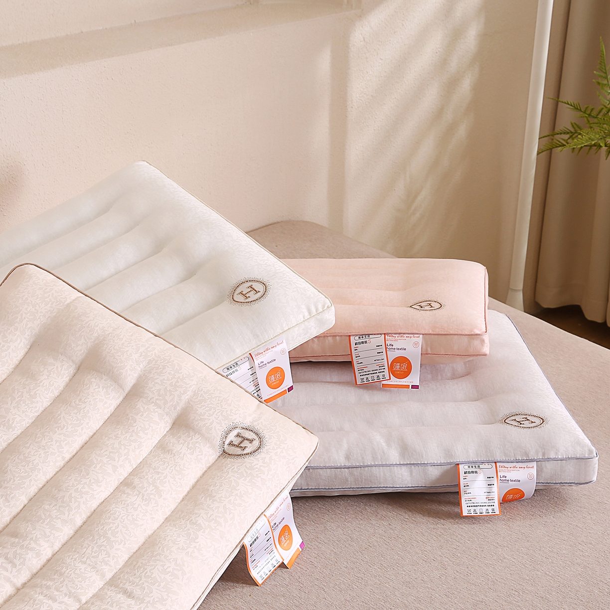 91家纺网 家纺一手货源 找家纺 （总）爱来伊家纺 2026新款提花款低枕 枕头枕芯