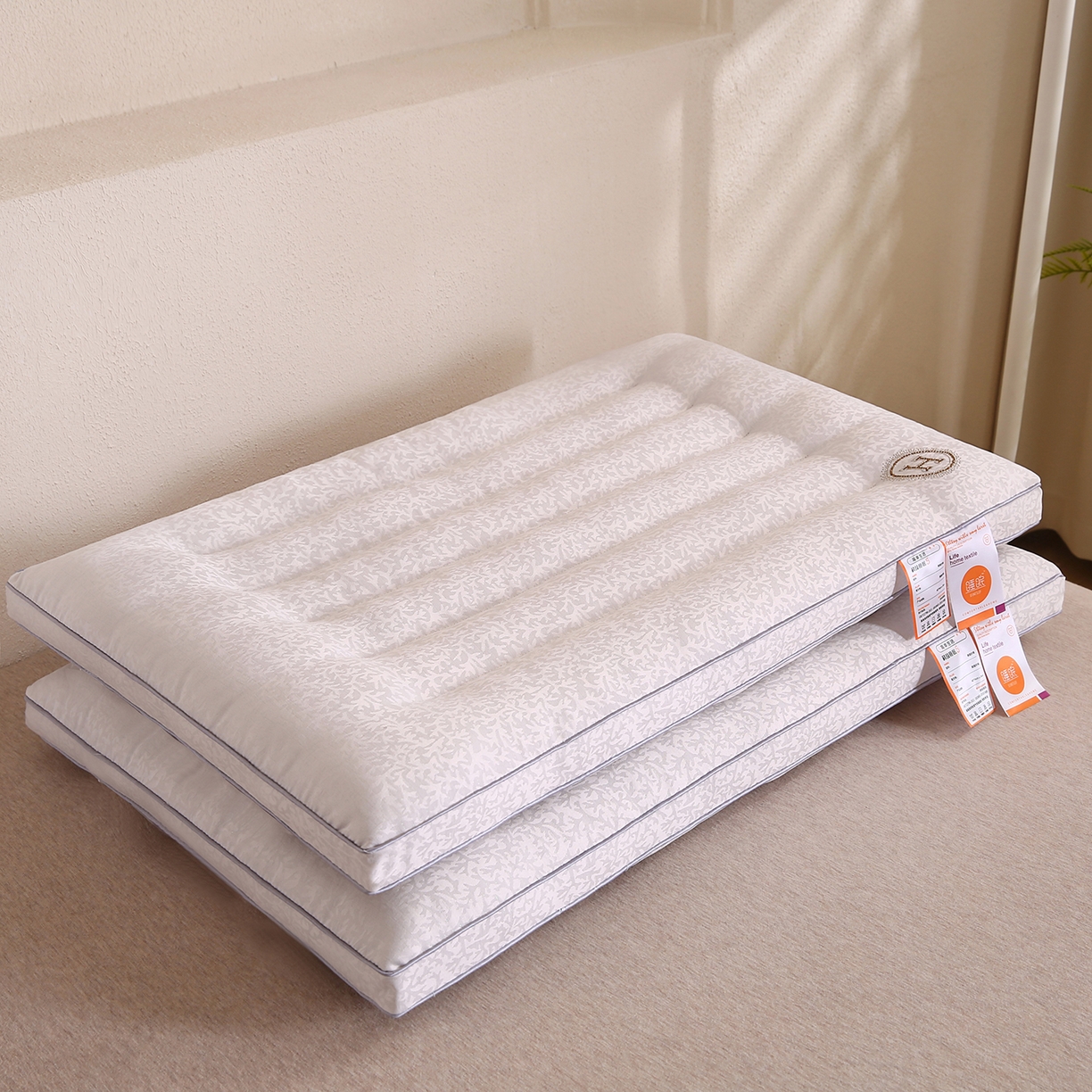 91家纺网 家纺一手货源 找家纺 （总）爱来伊家纺 2026新款提花款低枕 枕头枕芯