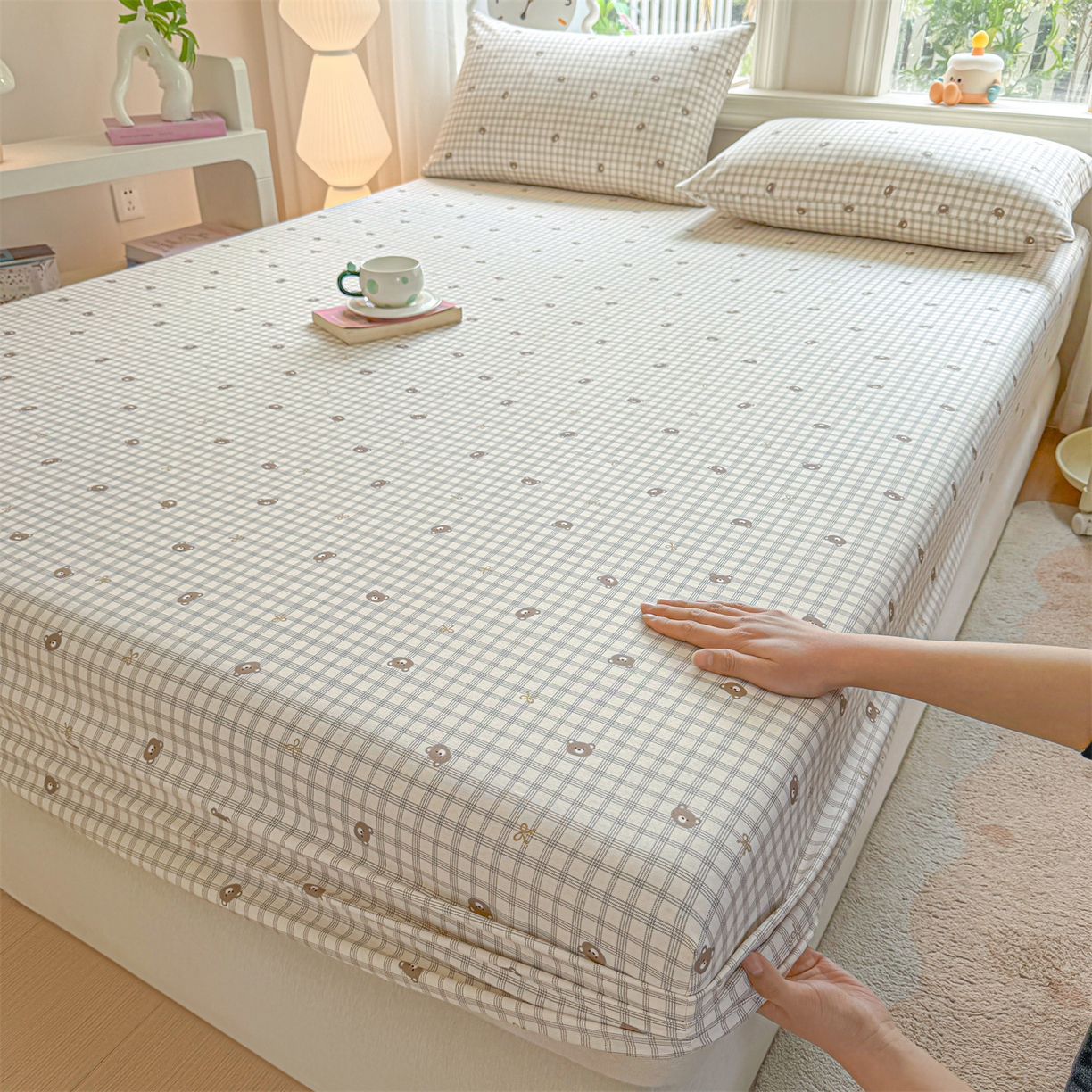 优眠坊 2026春夏新款全棉印花卡通单床笠 布蕾可可