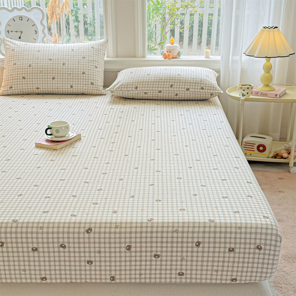 91家纺网 家纺一手货源 找家纺 优眠坊 2026春夏新款全棉印花卡通单床笠 布蕾可可