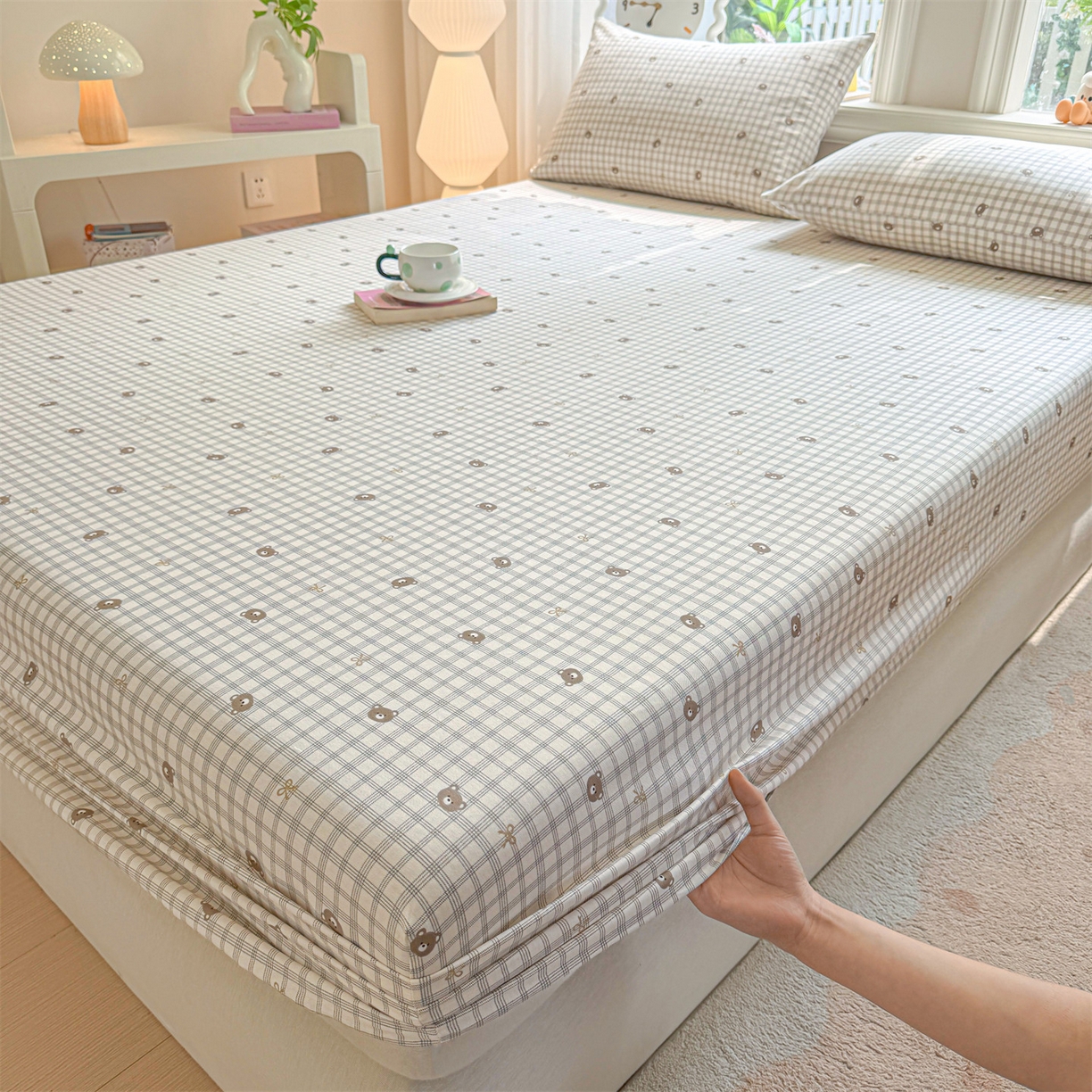 91家纺网 家纺一手货源 找家纺 优眠坊 2026春夏新款全棉印花卡通单床笠 布蕾可可