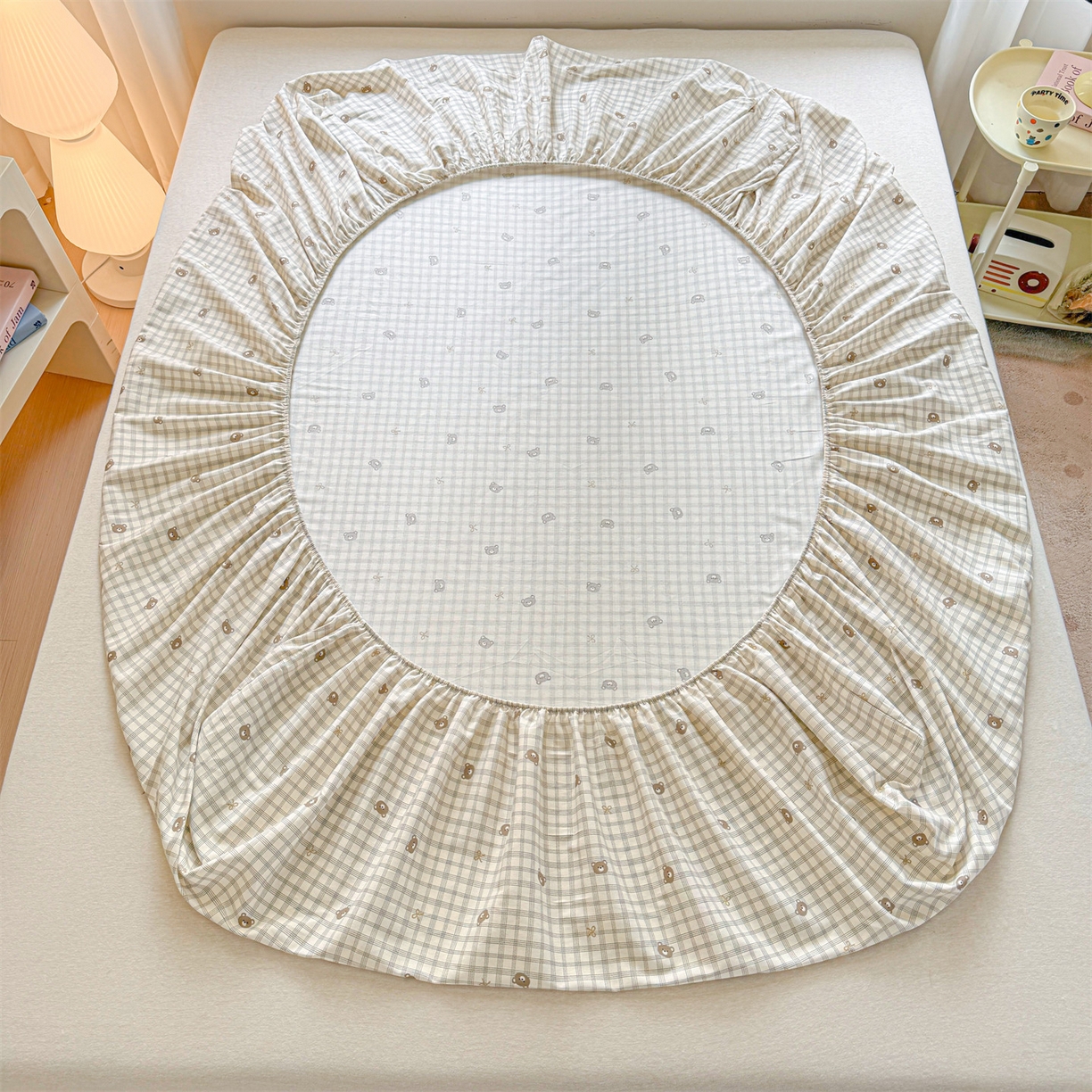 91家纺网 家纺一手货源 找家纺 优眠坊 2026春夏新款全棉印花卡通单床笠 布蕾可可