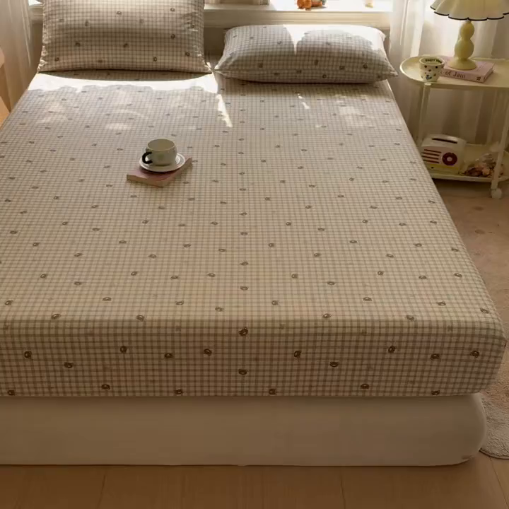 91家纺网 家纺一手货源 找家纺 优眠坊 2026春夏新款全棉印花卡通单床笠 布蕾可可