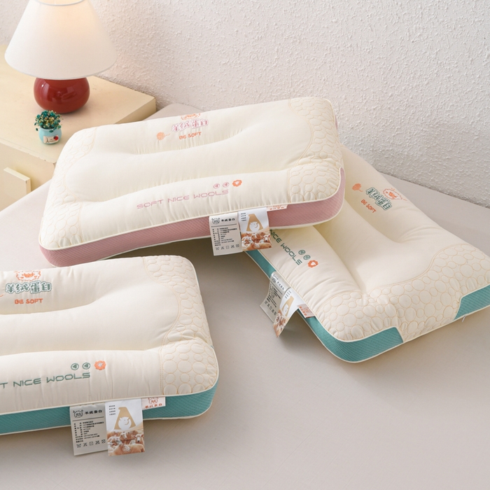 91家纺网 家纺一手货源 找家纺 爱来伊家纺 2026新款羊绒蛋白枕枕头枕芯 组合图仅供展示不可下单