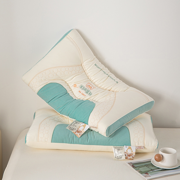 91家纺网 家纺一手货源 找家纺 爱来伊家纺 2026新款羊绒蛋白枕枕头枕芯 羊绒蛋白按摩枕-绿