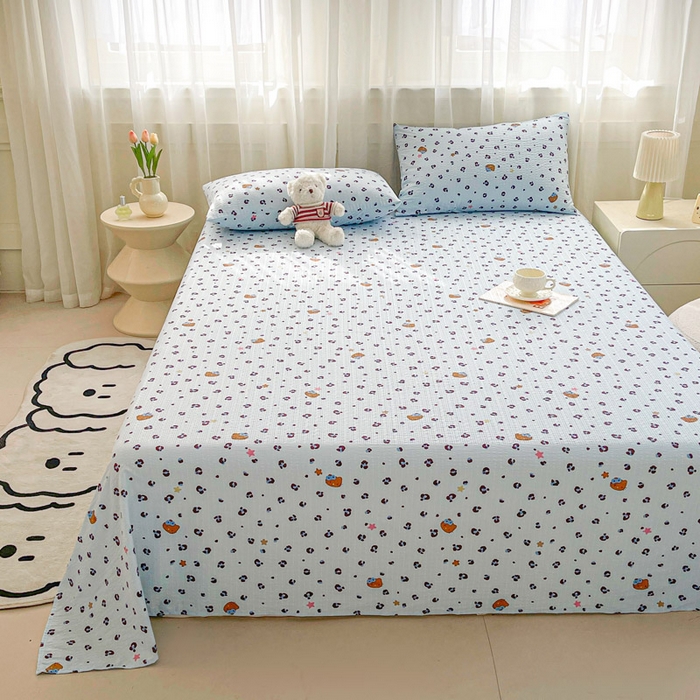 91家纺网 家纺一手货源 找家纺 （总）几禾 2026新款高克重泡芙纱~印花款（单床单）-110g