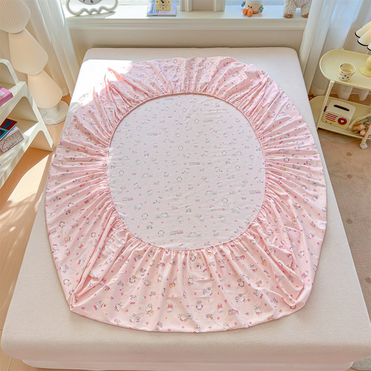 91家纺网 家纺一手货源 找家纺 优眠坊 2026春夏新款全棉印花卡通单床笠 呆萌乐园