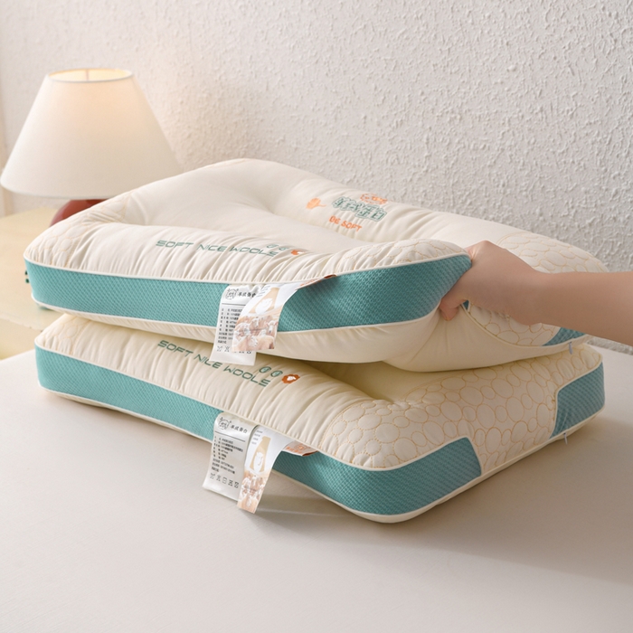 91家纺网 家纺一手货源 找家纺 爱来伊家纺 2026新款羊绒蛋白枕枕头枕芯 羊绒蛋白分区枕-绿