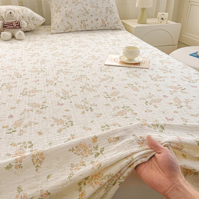 91家纺网 家纺一手货源 找家纺 （总）几禾 2026新款高克重泡芙纱~印花款（单床单）-110g