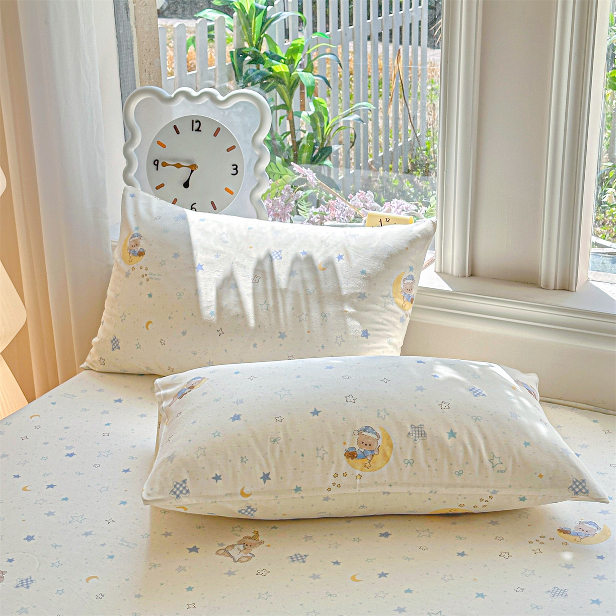 91家纺网 家纺一手货源 找家纺 优眠坊 2026春夏新款全棉印花卡通单床笠 酣睡熊