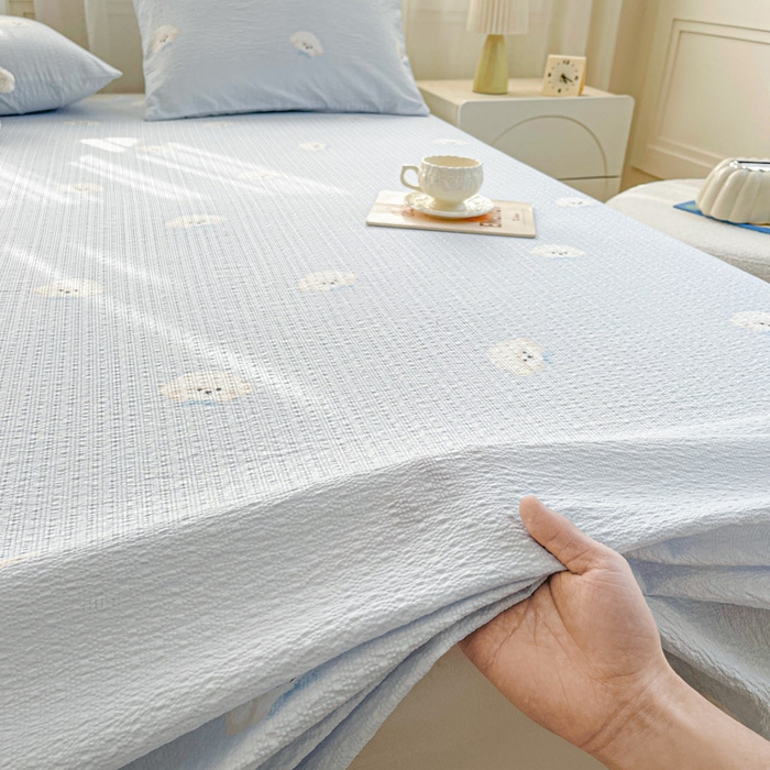 91家纺网 家纺一手货源 找家纺 （总）几禾 2026新款高克重泡芙纱~印花款（单床单）-110g