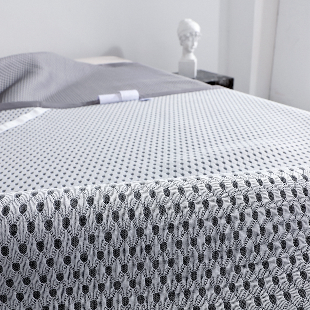 91家纺网 家纺一手货源 找家纺 （总）耀悦家纺 2026款100%乙纶凉席pe凉感华夫格凉席加厚三明治三件套床笠床席子枕套