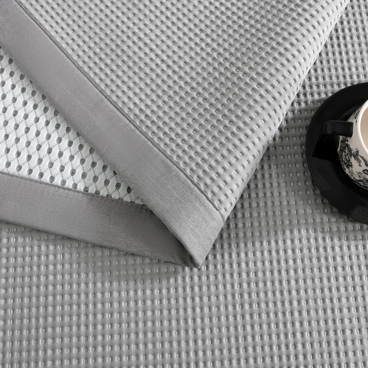 91家纺网 家纺一手货源 找家纺 （总）耀悦家纺 2026款100%乙纶凉席pe凉感华夫格凉席加厚三明治三件套床笠床席子枕套