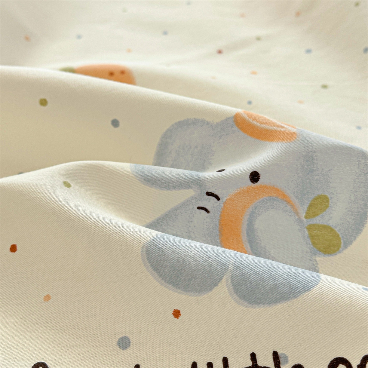 91家纺网 家纺一手货源 找家纺 优眠坊 2026春夏新款全棉印花卡通单床笠 橘子象宝