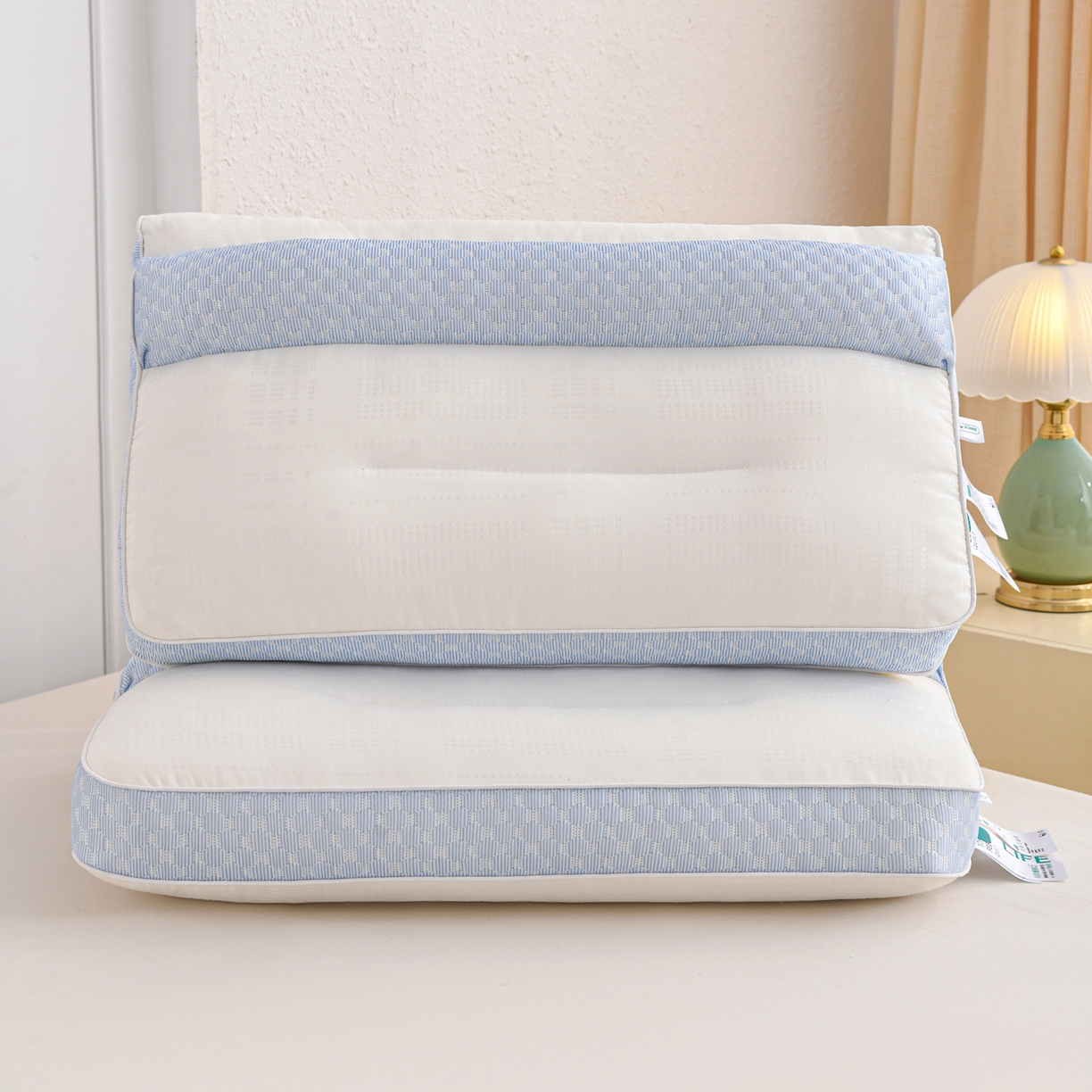 91家纺网 家纺一手货源 找家纺 爱来伊家纺 2026新款牵引舒缓枕枕头枕芯 牵引舒缓枕-兰