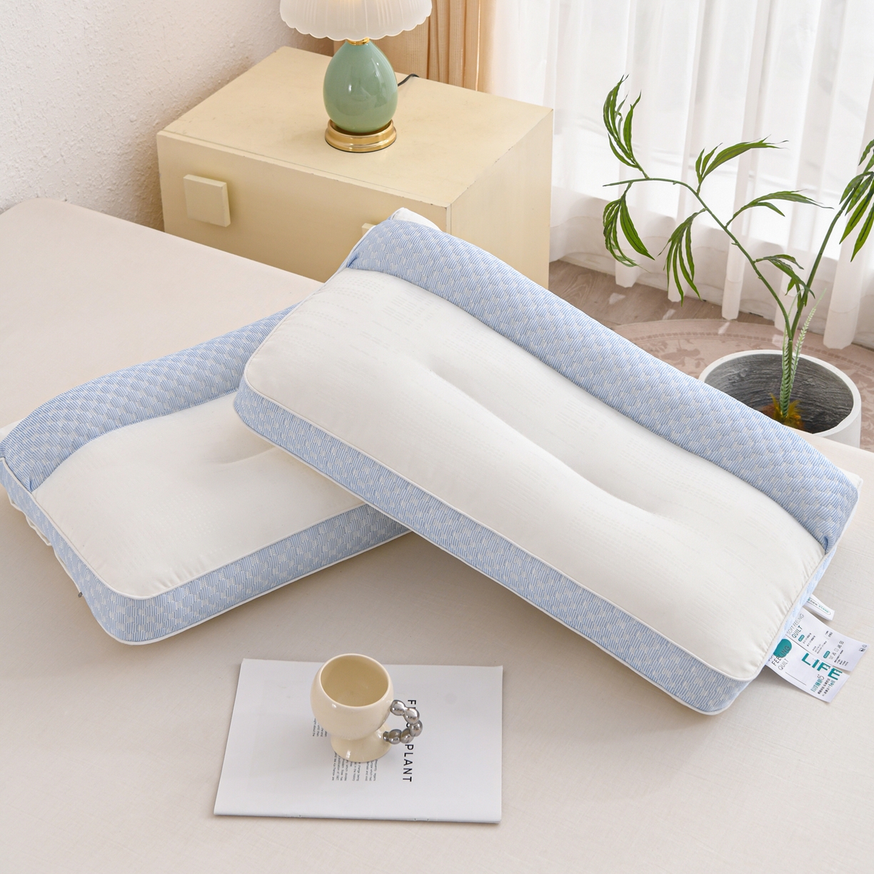 91家纺网 家纺一手货源 找家纺 爱来伊家纺 2026新款牵引舒缓枕枕头枕芯 牵引舒缓枕-兰