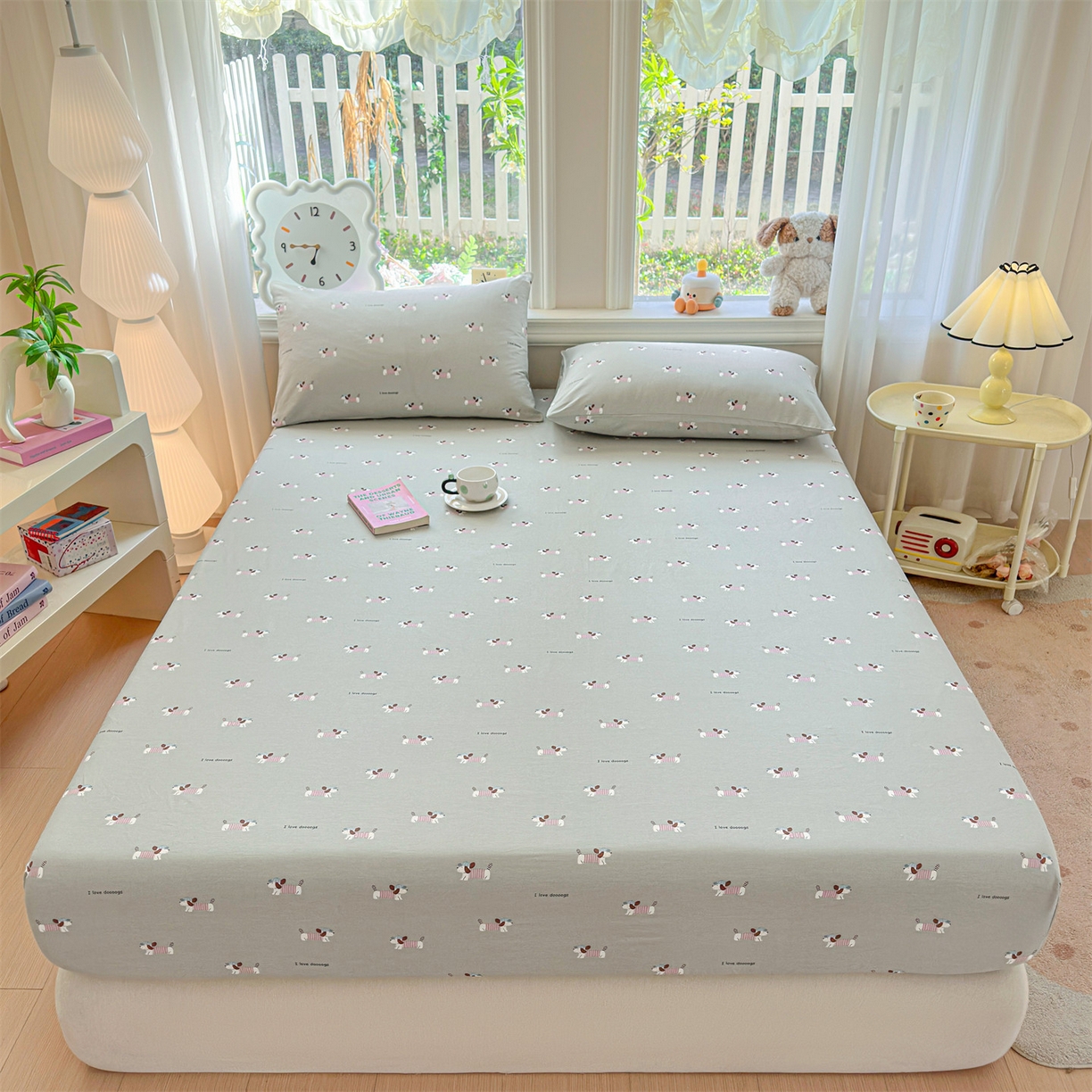 91家纺网 家纺一手货源 找家纺 优眠坊 2026春夏新款全棉印花卡通单床笠 克里斯-绿