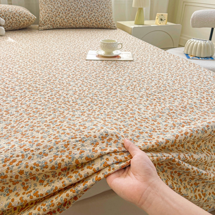 91家纺网 家纺一手货源 找家纺 （总）几禾 2026新款高克重泡芙纱~印花款（单床单）-110g