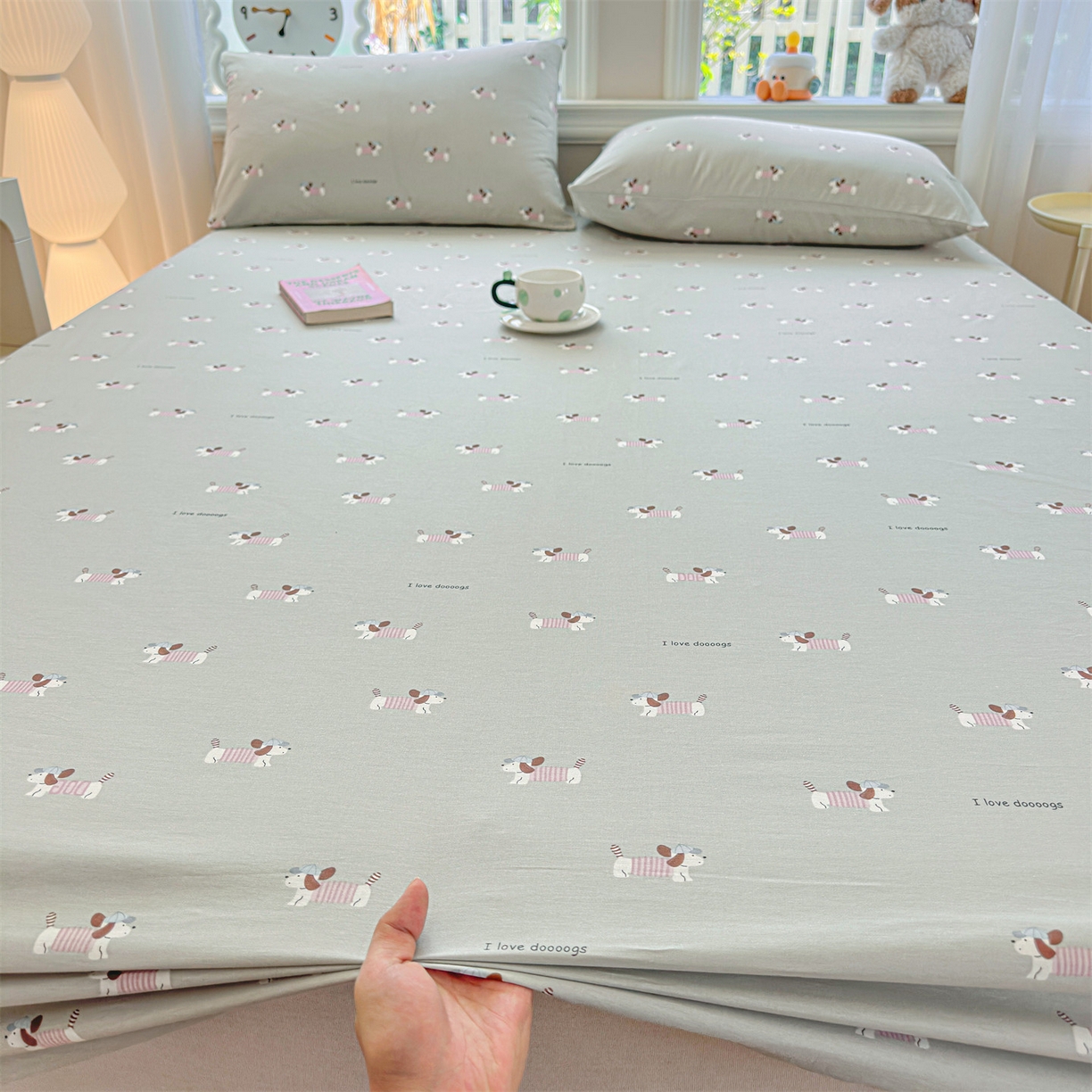 91家纺网 家纺一手货源 找家纺 优眠坊 2026春夏新款全棉印花卡通单床笠 克里斯-绿